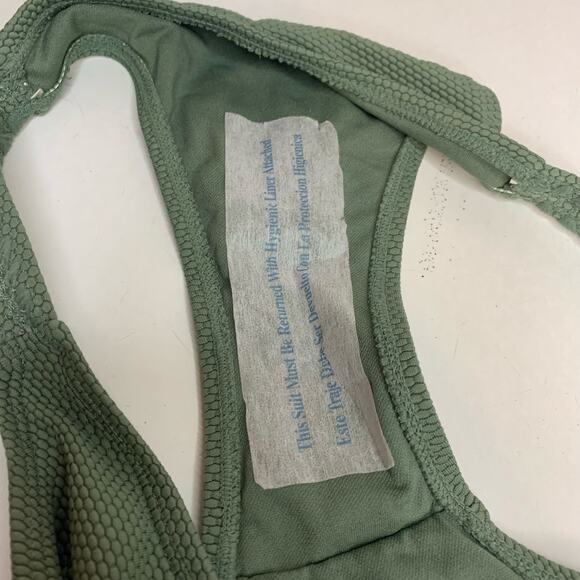 Xhilaration Womens Bikini Bottom Size Medium 4-6 Green Textured Cheeky - Picture 6 of 7
